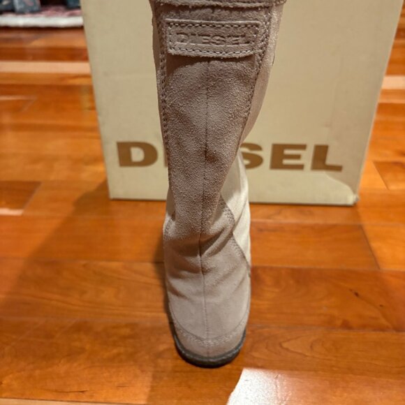 Diesel Bootfull Leather Fringe Faux Fur Lined Boot Women's 6.5 - Picture 8 of 9